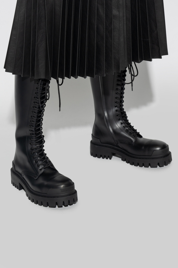 Balenciaga ‘Strike’ lace-up boots in leather